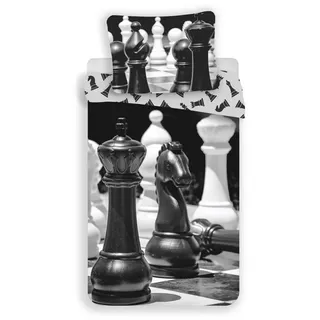 Jerry Fabrics Chess Kuschelige Bettwäsche Baumwolle, 140x200 cm & 70x90 cm