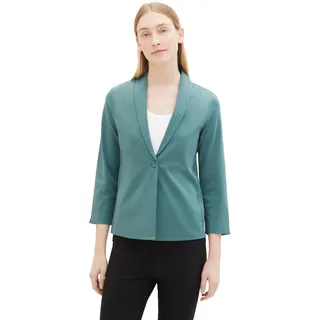 TOM TAILOR Damen Regular Fit Basic Blazer Jacke mit 3/4-Arm, 10697 - Sea Pine Green, M