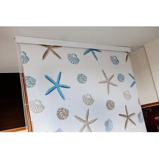 Halb-Kassetten Duschrollo 80x240 cm Modell Oceanic - extra schmal - Sondermaß