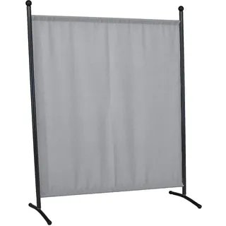 Angerer Stellwand 178 x 178 cm, Sicht- & Sonnenschutz, Raumtrenner, Innen & Outdoor Büro Balkon/Terrasse, Schlafzimmer, Garten, Made in Germany, waschbare Bezüge, Polyacryl hellgrau