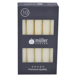 Müller Kerzen Tafelkerzen, vanille, Elegante Tafelkerzen im praktischen Vorratspack, 1 Packung = 10 Stück, (Ø x H): 20 x 175 mm