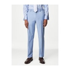 Mens M&S Collection Regular Fit Stretch Suit Trousers - Sky Blue, Sky Blue - 34