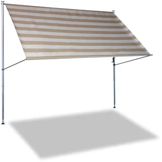 Klemmmarkise Premium 400 cm taupe/weiß