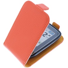 foto-kontor Tasche kompatibel mit Abbott Freestyle Libre 3 Hülle Flip Style orange Schutzhülle Case
