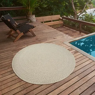 The CarPET »Kansas« rund 1 mm Höhe moderner robuster In und Outdoor Teppich Jute Look