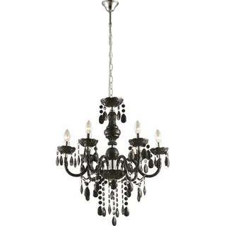 Globo Lighting Luster Metall verchromt, 6x E14 - Schwarz