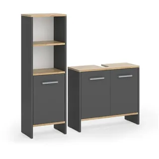 Vicco Karli 2-tlg. Anthrazit/Goldkraft Eiche