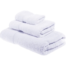 SUPERIOR Handtuch-Set aus massiver ägyptischer Baumwolle, Handtuch 50,8 x 76,2 cm, Badetuch 76,2 x 139,7 cm, Waschlappen 33 x 33 cm, Weiß, 3-teilig