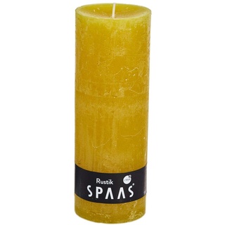 Spaas Bougie cylindre Rustique 70/190 Jaune d'automne Rustikale Stumpenkerze 68/190 mm, ± 95 Stunden, ohne Duft-Herbst gelb, D 68 mm x H