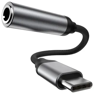 VMOJO USB C auf 3,5 mm Audio Adapter, Stecker auf Buchse Kopfhöreranschluss Adapter, Nylonkabel für Samsung S21/S20/S20+/S20 Ultra, Pixel 4/+ 4XL und weitere Typ-C-Geräte