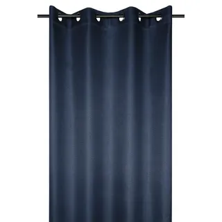 Gardine Vorhang mit Ösen Verdunklungsgardine 140x260cm dunkelblau Dekoration