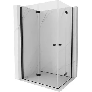 Mexen Mist-F Duo faltbare Duschkabine 110 x 115 cm, transparent, schwarz - 8A6-110L-115P-70-00 - Schwarz