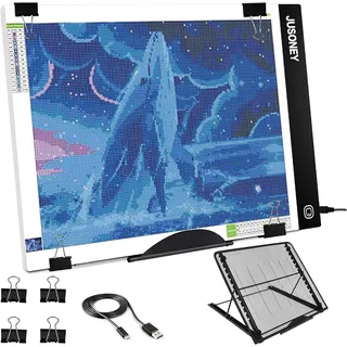 JUSONEY Diamond Painting B4 LED Lichtkasten Dimmable Light Board Kit für 5D Diamant Malerei Künstler Kunst Skizzieren Power von USB mit Abnehmbaren Ständer und Clips (B4 LED Licht Pad)
