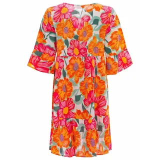 Zwillingsherz Sommerkleid, mit floralem Print, bunt