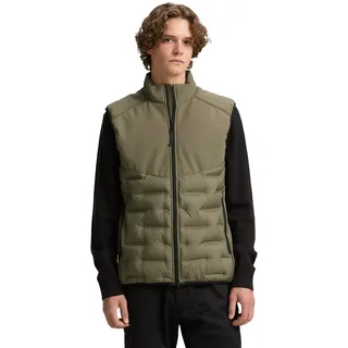 TOM TAILOR Denim Herren Hybrid Steppweste mit Stehkragen