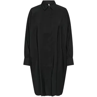 ONLY Damen Onlmila Life L/S Oversize Shirtdress Ptm Kleid, Black, X-Large