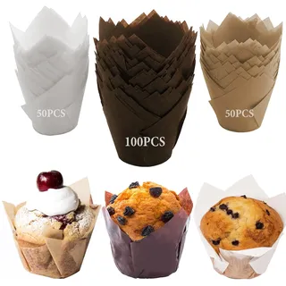 LUZOON Muffinförmchen Papier, 200 Stück Cupcake Backbecher Muffinform Papier Muffins Papierförmchen für Hochzeit Geburtstag Party (Ausführung 2-200 Stück)