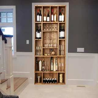 3D Türtapete Selbstklebend Türaufkleber - Weinschrank - Türfolie Poster PREMIUM PVC Wasserfest Wandtattoo Für Schlafzimmer Wohnzimmer Tür Dekoration Tapete 77 x 200 cm