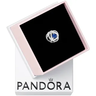 Pandora März Geburtsstein Meer Aquablauer Ewigkeitskreis Charm aus Sterling-Silber mit Kristallen, 790065C09