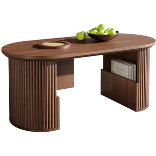 Flieks Couchtisch Retro Nussbaum 105cm vertikal modern , Walnussfarben , Holzwerkstoff , 50x46.5x105 cm , Wohnzimmer, Wohnzimmertische, Couchtische