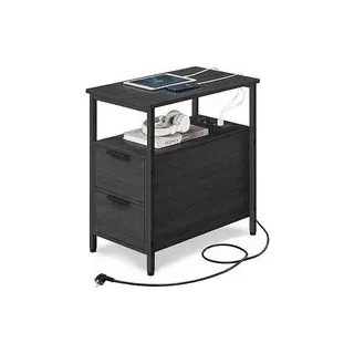 VASAGLE Beistelltisch rechteckig Spanplatte anthrazit 35,0 x 60,0 x 61,0 cm, 1 St.