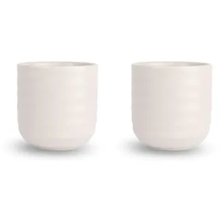 Sagaform Ellen Tassen-Set 2-teilig aus Steingut in der Farbe Weiß 18cl, Maße: 7cm x 7cm x 7,5cm, 5018344