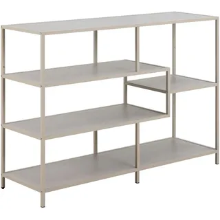 Mid.you Regal , Grau , Metall, Holzwerkstoff , 4 Fächer , 114x78x35 cm , Wohnzimmer, Regale, Bücherregale