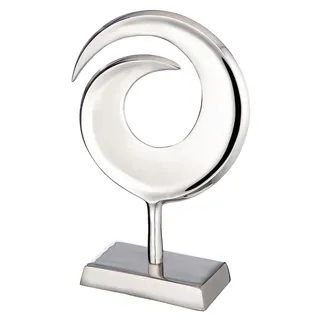GILDE Deko Skulptur Figur - aus Aluminium - Silberne Deko Wohnzimmer Geschenk Weihnachten für Frauen - Höhe 39 cm
