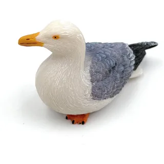 Onwomania Polyresin Figur Möwe Silbermöwe Meer Vogel Tier Dekofigur aus Polyresin Weiß 7 cm