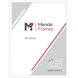 MendeFrames Fotorahmen aus Holz H011 weiß 9x13 cm gehärtetes Glas - Weiß