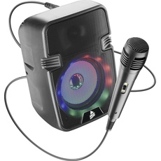 Cellularline MUSIC SOUND SPEAKER BLUETOOTH KARAOKE (8 h, Akkubetrieb), Bluetooth Lautsprecher, Schwarz