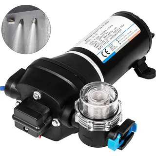 VEVOR Wasserpumpe Hochdruckmembran 17L/ min Selbstansaugende Membranpumpe mit Wärmeschutz für Kfz-Schifffahrt Wohnmobile 12V 2m