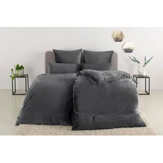 MY HOME Bettwäsche »Desner3« 2 Stk. tlg. Bettwäsche mit Reißverschluss, Cashmere-Touch, kuschelig & weich, grau