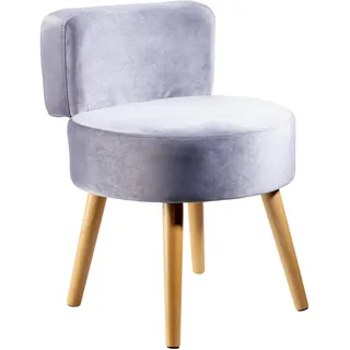 Echtwerk Sessel Milo Mikrofaser 44 x 58 x 44 cm Grau mit Hocker