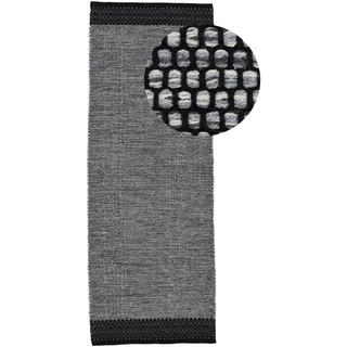 carpetfine Kelim Mia Wendeteppich 80 x 350 cm Grau