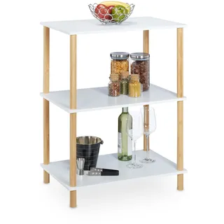 Relaxdays Standregal, 3 Ablagen , Holzwerkstoff, Holz | 60x79x40 cm, , Wohnzimmer, Regale, Bücherregale