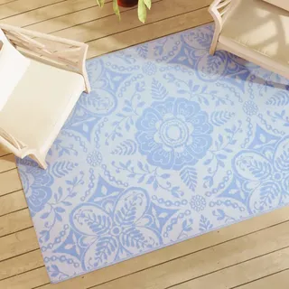 vidaXL Outdoor-Teppich Babyblau 140x200 cm PP