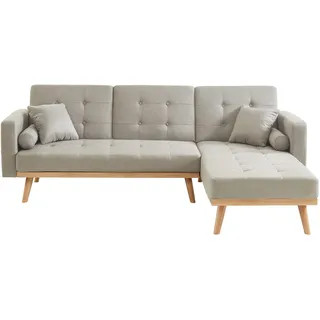 BAÏTA Ecksofa Kelly 4-Sitzer, Stoff, Beige