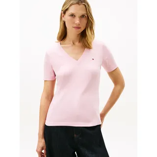 Tommy Hilfiger Damen, slim Cody V-NK SS WW0WW40584 S/S T-Shirt, pink, (Bonita Pink), 3XL, Rosa (Bonita Pink), 3XL