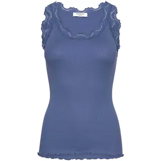 rosemunde Spitzentop "Babette Silk Top mit Seide" Vintage-Spitzenbesatz, mit Rundhalsausschnitt, hoher Seidenanteil, dutch blau