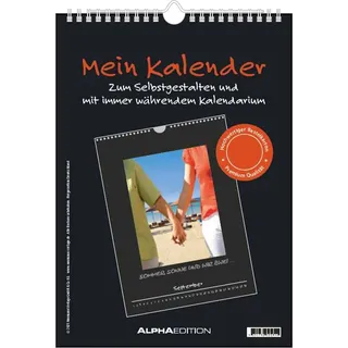 Neumann Alpha Edition - Mein Kalender: Bastelkalender schwarz, 21x22cm, Do it yourself Kalender mit Seiten aus hochwertigem Bastelkarton, immerwährend, Platz ... Bastelkalender (schwarz) immerwährend