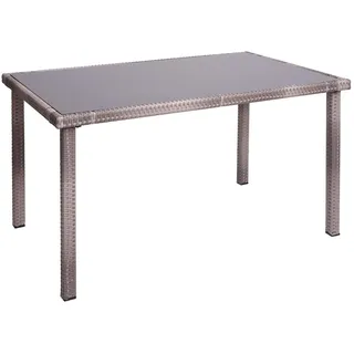Mendler HWC-G19 Gartentisch 120 x 75 x 71 cm Grau/Braun