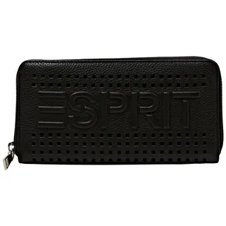 ESPRIT Leder Geldbörse Aimee Zip Around Wallet Black schwarz - Schwarz