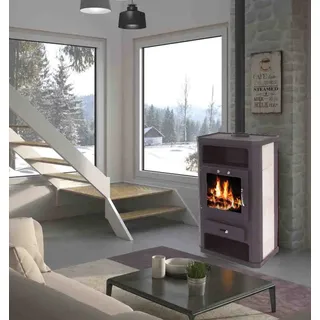 Kaminofen 11kW Kachelofen Heizofen Ofen Kamin Holzofen  56313 - Schwarz