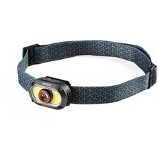 Bild von MYCRO 500+ Headlamp Stirnlampe für Läufer, wiederaufladbar, wasserabweisend, mit Spot- und Flutlicht-Modi, Scheinwerfer-Taschenlampe mit Gurt für Outdoor-Aktivitäten, Schwarz