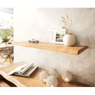 Wandregal Live-Edge 100 cm Akazie Natur Baumkante massiv