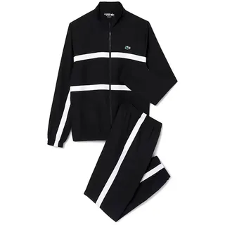 Lacoste Diamond-effect Taffeta Trainingsanzug - Black / White Sencha - M