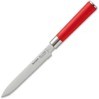 Friedr. Dick Red Spirit Allzweckmesser Wellenschliff (13 cm Klingenlänge, arbeitet mühelos durch Schale oder Kruste, ausbalancierte Schärfe) 81710132