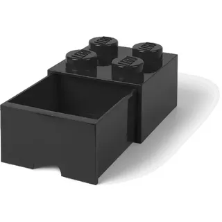 LEGO Brick Drawer (4 Knobs)Black, Spielzeug-Aufbewahrungsbox, Schwarz, Freistehend, Einfarbig, Rechteckig, Polypropylen (PP) - Schwarz