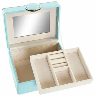 DKD Home Decor Schmuckschatulle der Marke, Grün, aus Polyurethan (PU) und MDF-Holz (23 x 17 x 10 cm)